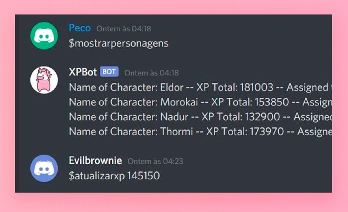 XPBot - Show Chars